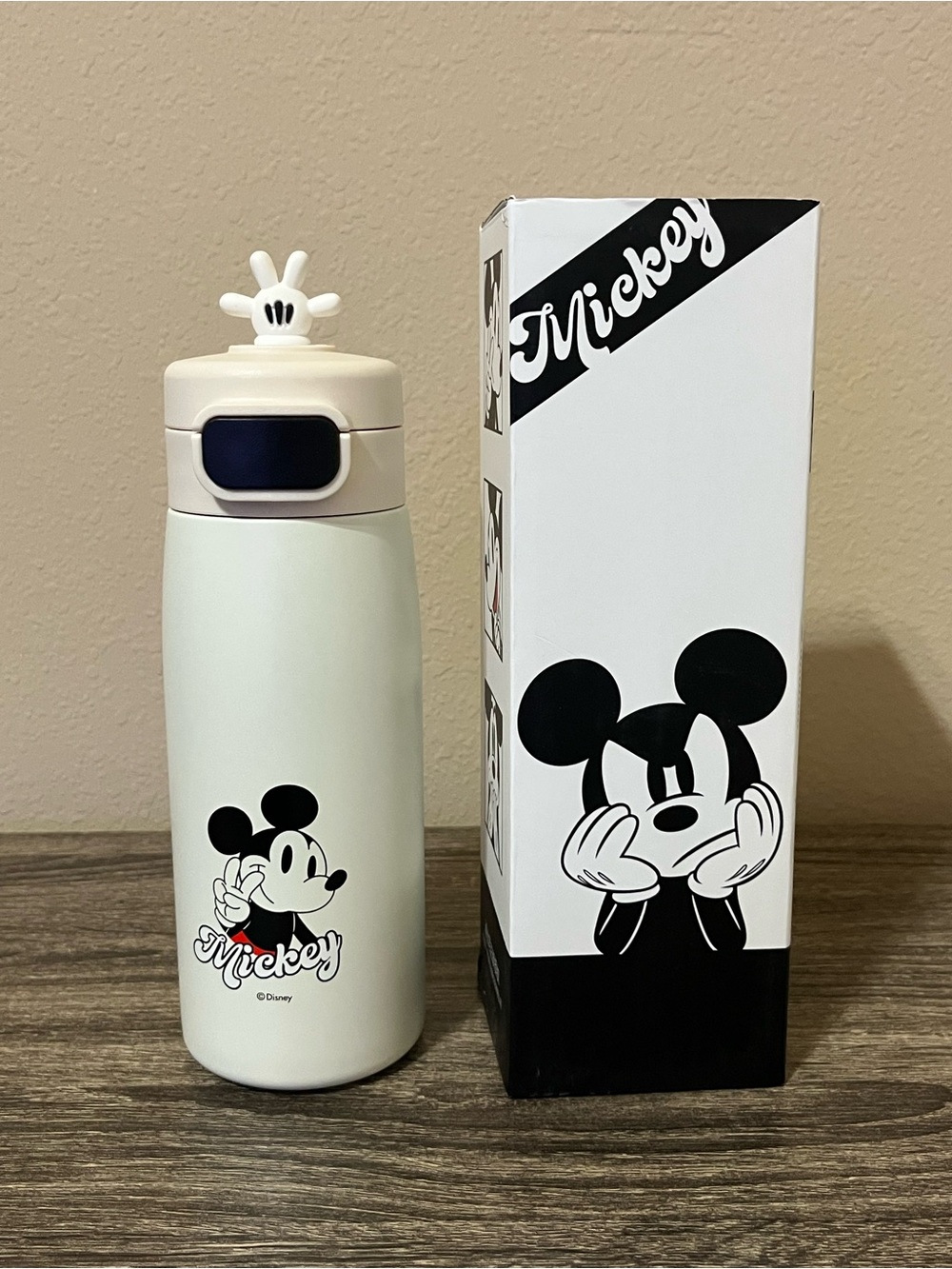 Disney Mickey Stainless Steel Kids Water Bottle - White